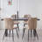 Boucle Dining Chairs Set Of 4, Upholstered Side Chair With Metal Legs, Brown-484931430-492382060