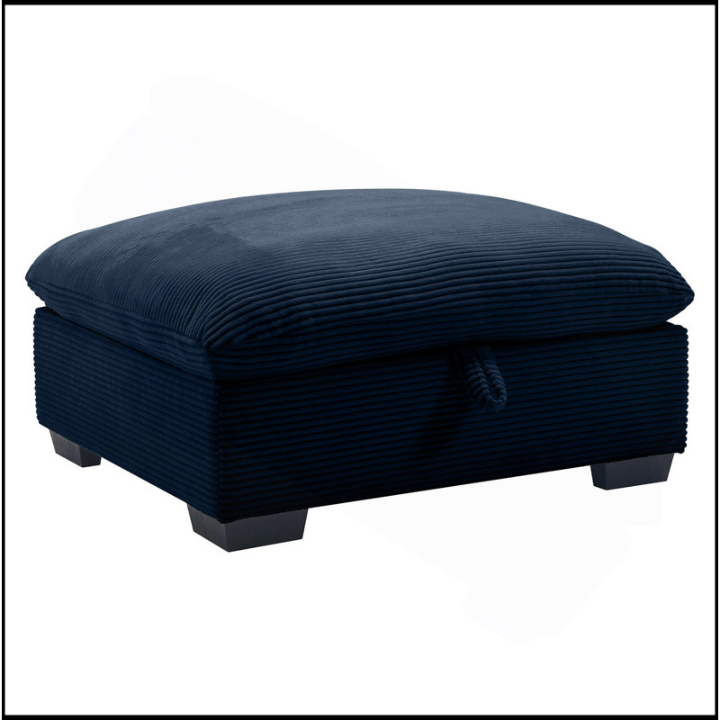 Versatile Corduroy Fabric Ottomans For Customizable Sofa Combinations And Ultimate Comfort, Blue