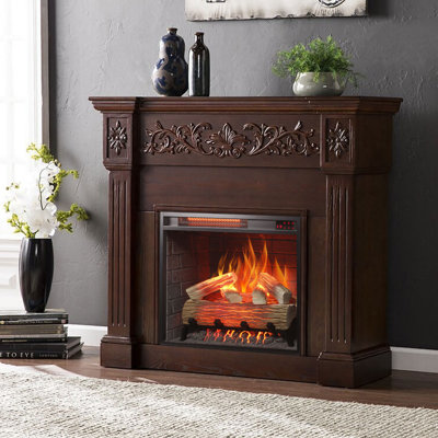  Insertion de foyer électrique 23 po, foyer avec bûche réaliste, télécommande, 4 couleurs de flamme réglables, faible bruit, minuterie 9H, protection contre la surchauffe, 1500 W (23 po x 19,7 po)