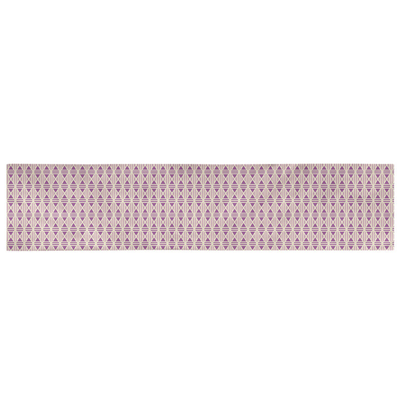 Chemin de table losanges doublés Avicia, 73,5 po x 17,5 po, Mauve, Coton