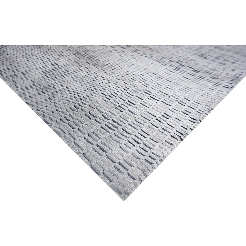 Hand-Knotted High-Quality Silver and Gray Area Rug, Rectangle 6' x 9'