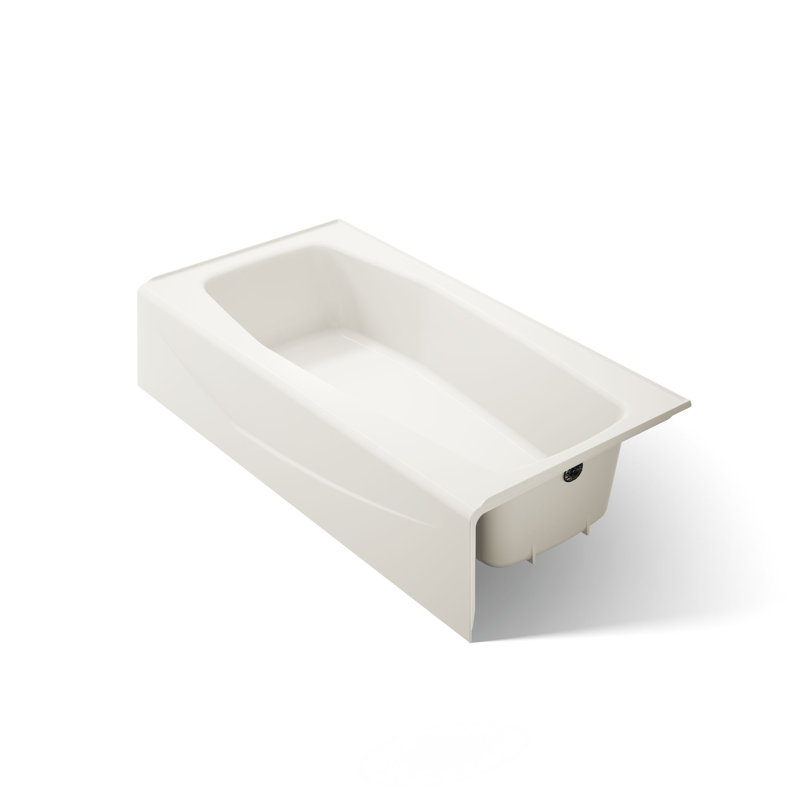 Villager 60" x 30" Alcove Soaking Cast Iron Bathtub, Right, Biscuit