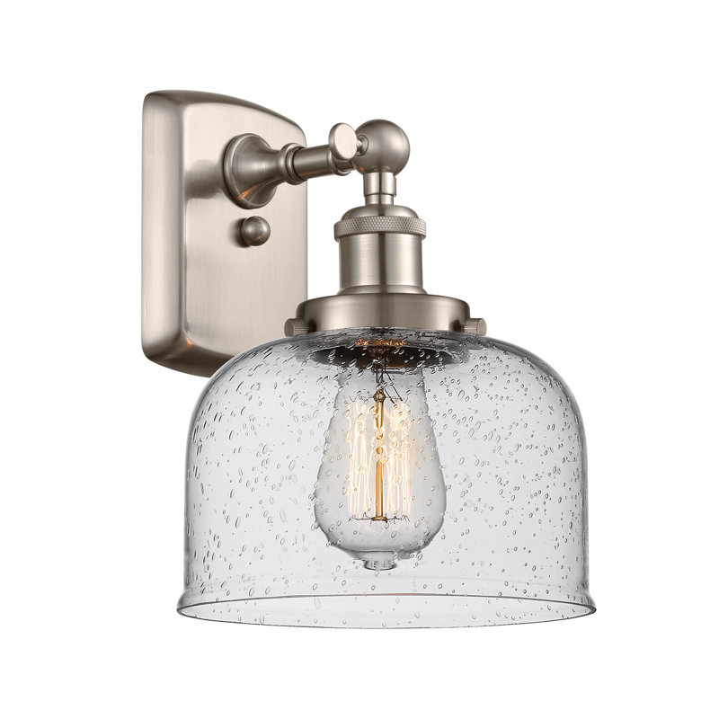 Applique murale 1 lumière 8 po Ballston Urban Bell, Grainé, Nickel satiné brossé, DEL