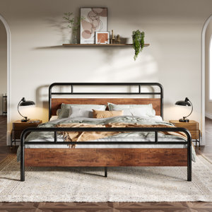 Milligan Solid Wood Bed Frame with Black Slats