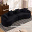 Canapé modulaire de 110 po Curve, canapé à nuage de sièges profonds, canapé à 4 places en tissu chenille pour salon, bureau, aucun ensemble de canapé requis-233095781