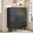 Narrow Shoe Storage Cabinet For Entryway With 2 Flip Drawers, Curved Shoe Cabinet(Black)-1037633421
