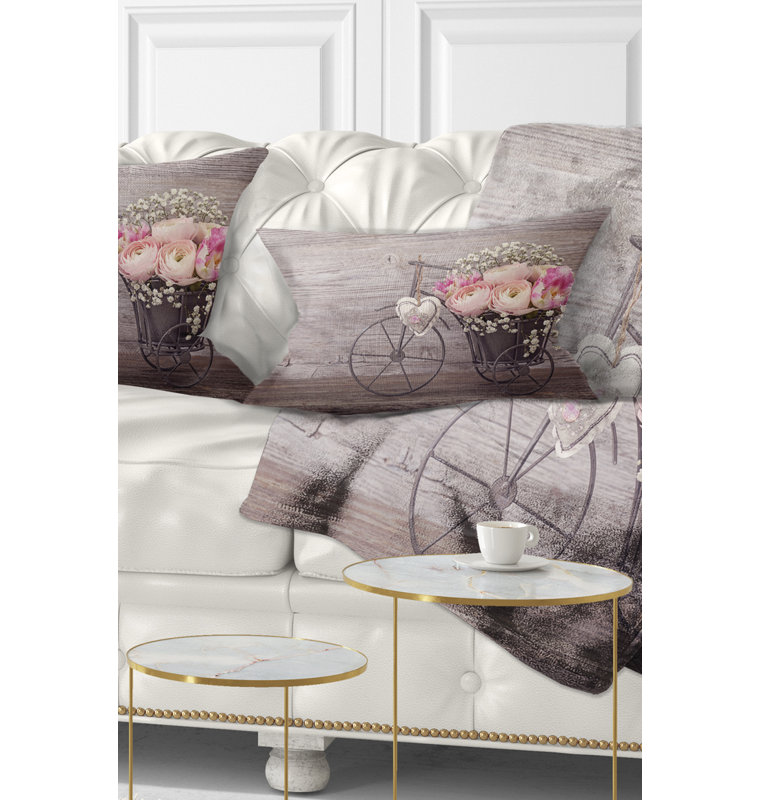 Floral Reversible Throw Pillow