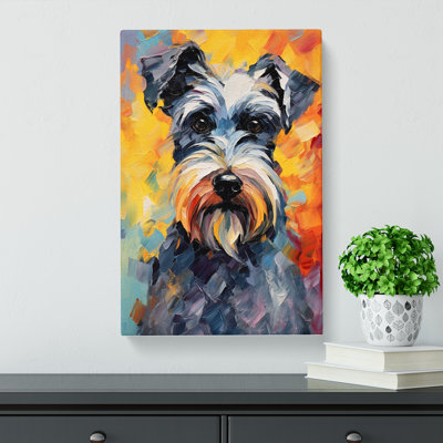 Schnauzer Impressionism - Wrapped Canvas