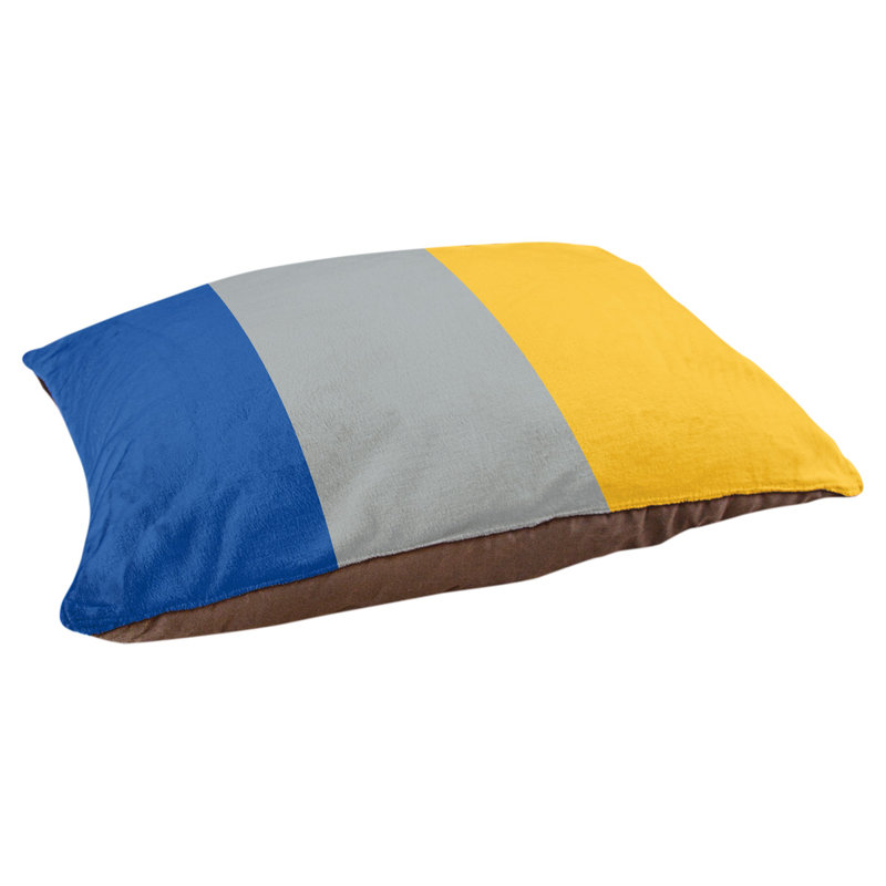 Pet Bed, Small (18" L x 28" W), Royal Blue/Grey/Gold