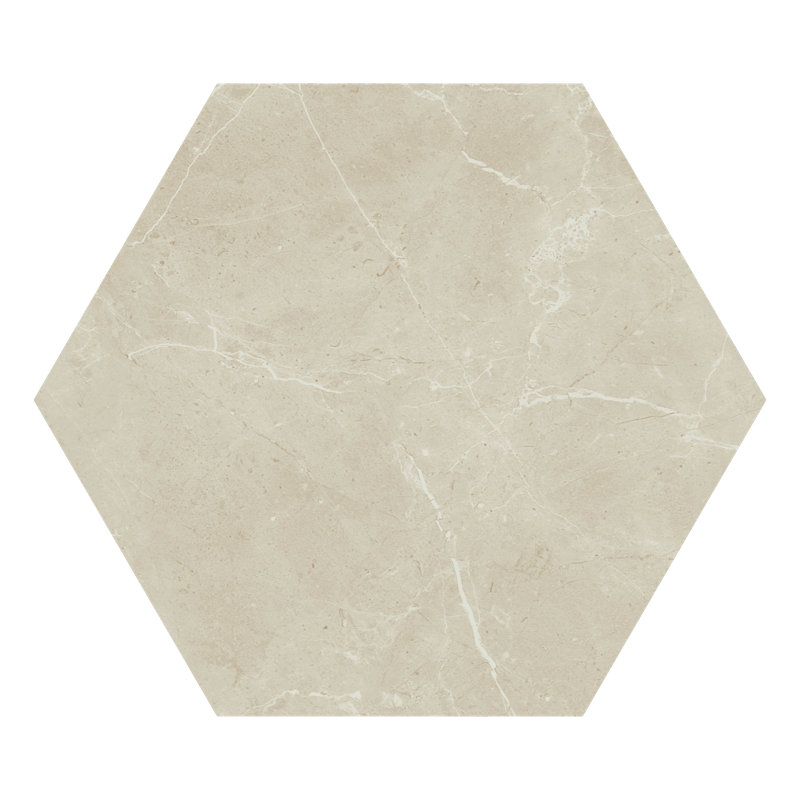 Sophia 8" x 9"  Porcelain Hexagon Floor and Wall Tile (9.37 Sq. Ft. / Case), Ivory