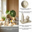 Ensemble de 3 vases en céramique blanche à aspect de pierre beige texturé pour étagère de bibliothèque, vases décoratifs minimalistes minimalistes pour fleurs et herbes