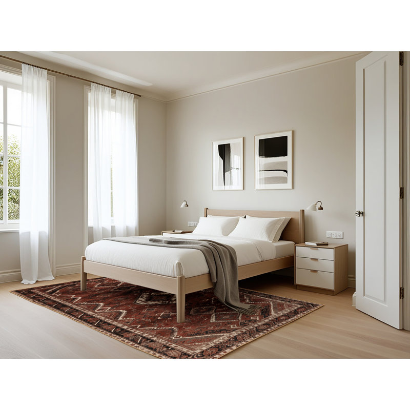 Tapis brun lavable à la machine, Rectangle 5 pi x 7 pi