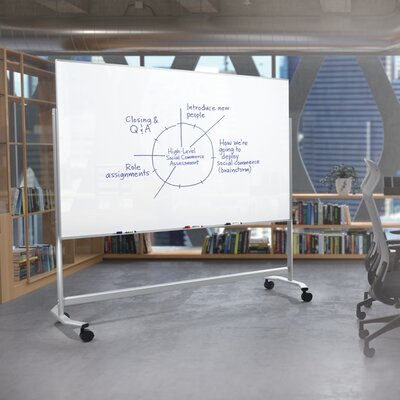 Visionary Best-Rite® Free-Standing Magnetic Glass Board -  MooreCo, 74951