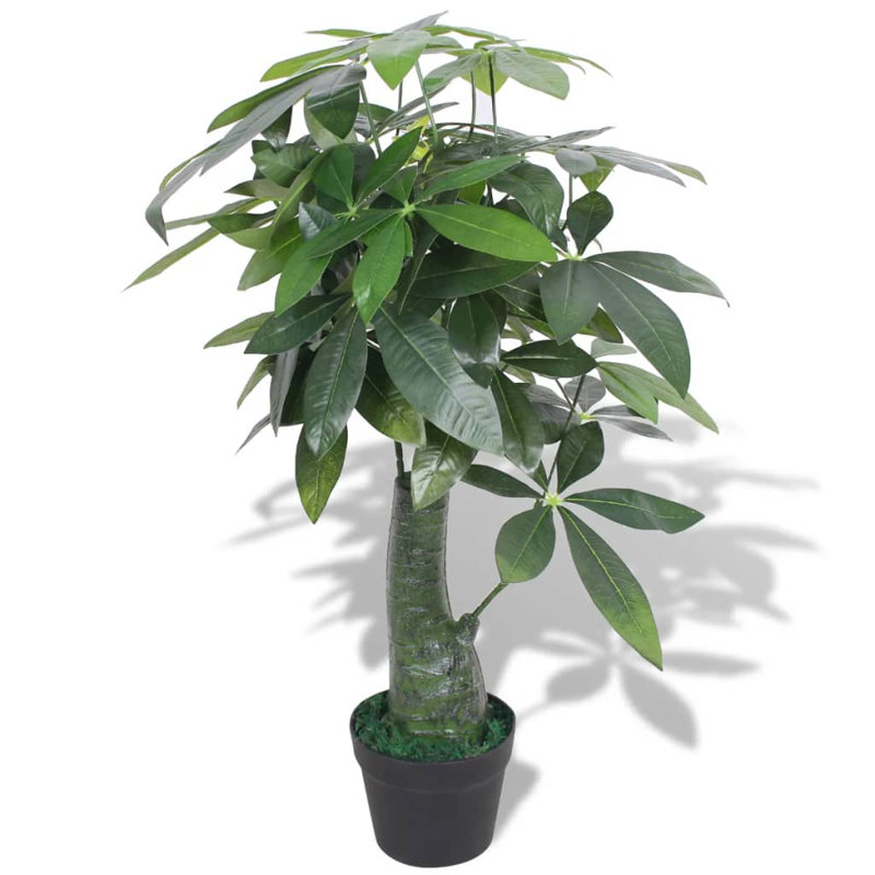 Plantes artificielles d'intérieur en plastique vert avec bois peint 33,5 po