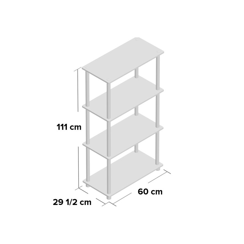 Johnston Etagere Bookcase, Columbia Walnut/Black