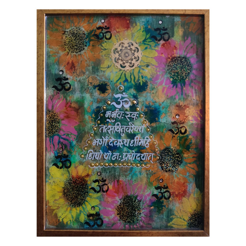 Gayatri Mantra | Avec cadre | Technique mixte et acrylique sur toile | Par Ruchi Gupta