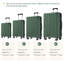 Hardshell Luggage Sets 6 Piece Suitcase Set, Expandable Lightweight Suitcases With Dual Wheels, TSA Lock For Men Women, Green
