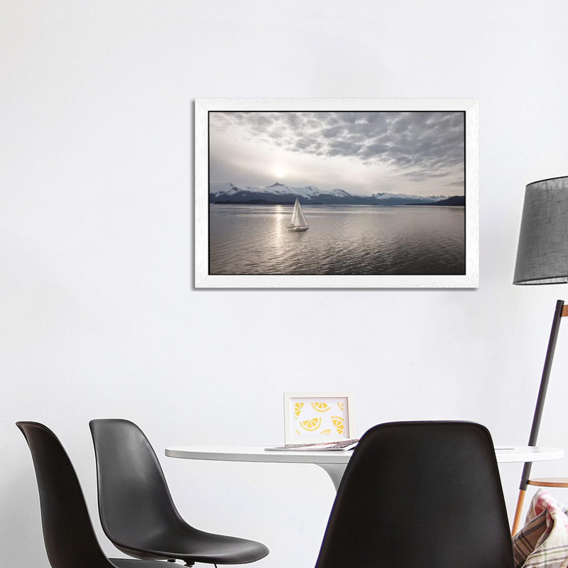 Sailing At Sunset, Alaska 09 by Monte Nagler - Print on Canvas, 152.5 cm H x 101.5 cm W, White Framed