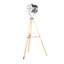 Lampe sur pied industrielle Ahoy en bois naturel et métal antique