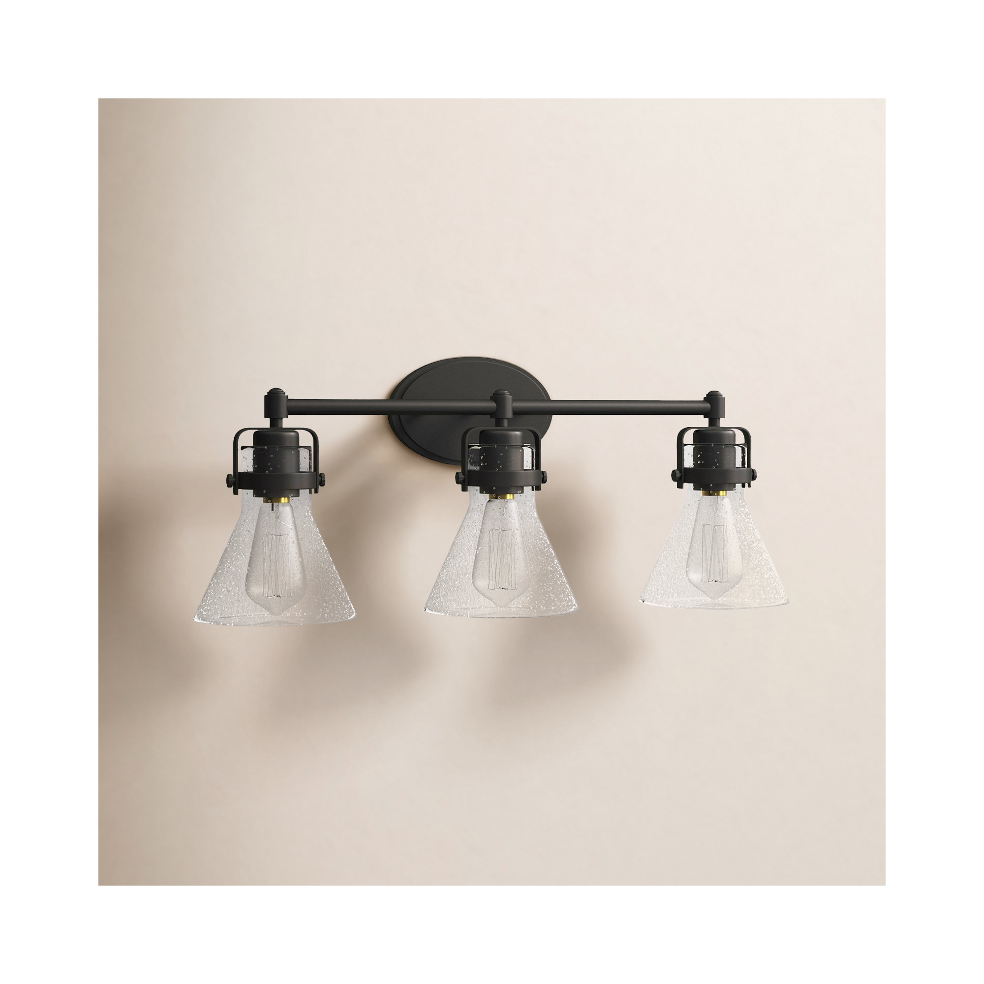 Urbana Seeded Dimmable Vanity Light, 3, No, Oil Rubbed Bronze
