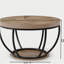 Table basse ronde 31 po avec tablettes de rangement à 2 niveaux, table d'appoint moderne en bois et métal noir pour le salon et le bureau à domicile - Assemblage facile-744799593