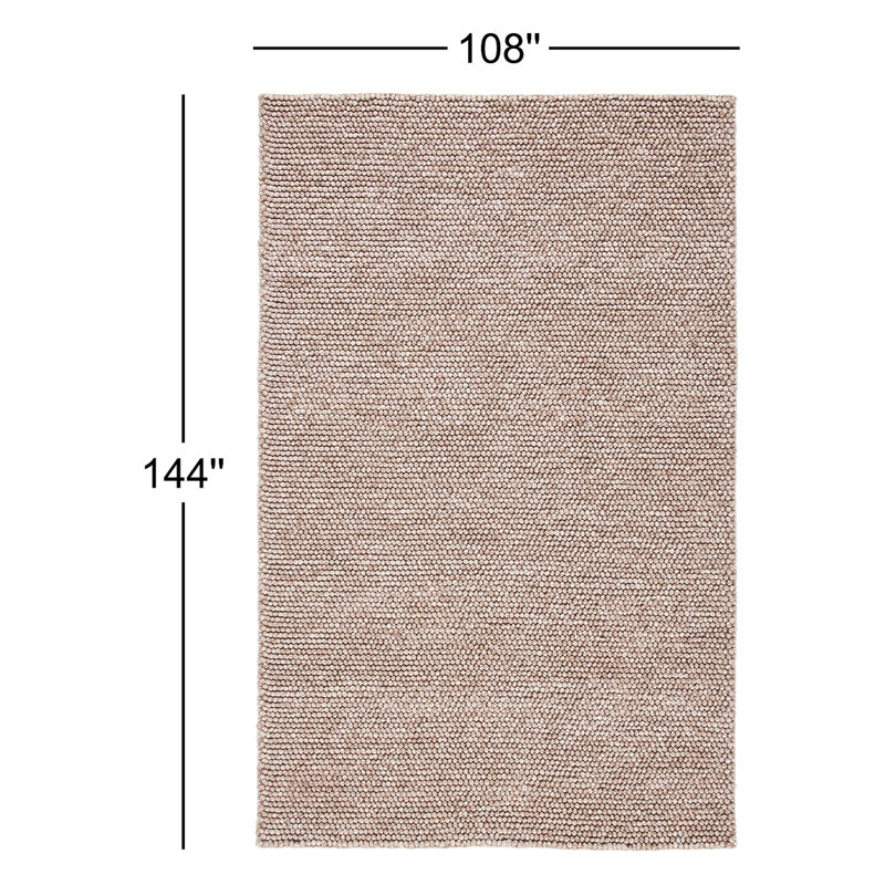 Tapis brun fait à la main Elle, Rectangle 9 pi x 12 pi