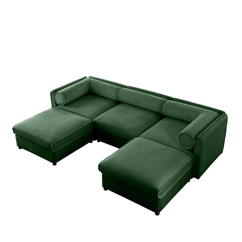 Chenille contemporaine avec rangement dissimulé - 3, H 29,63 po x l 30,46 po x P 30,79 po, 3, Vert