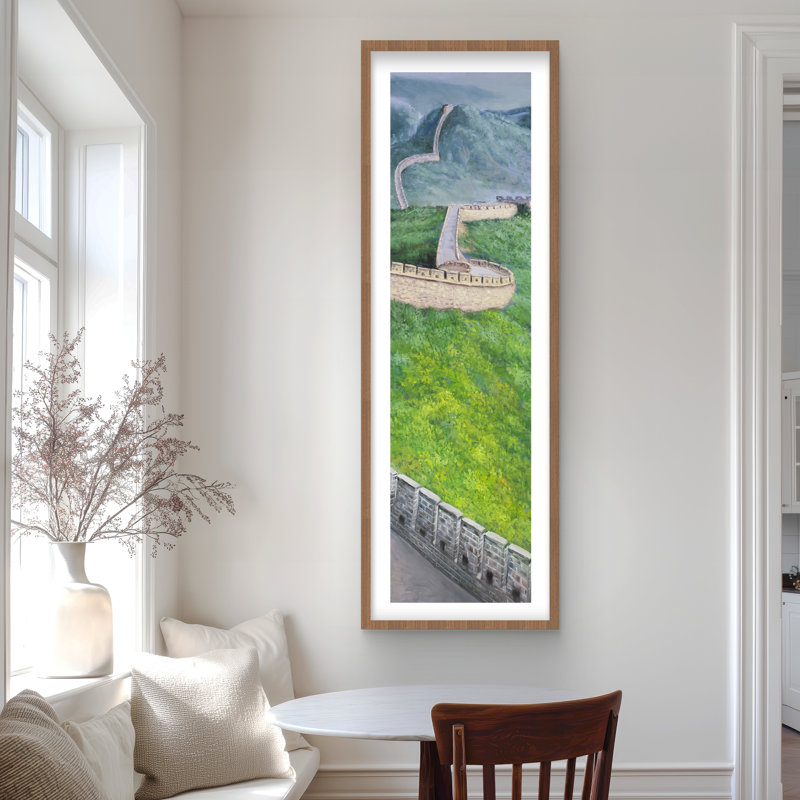 Grande muraille de Chine - reproduction encadrée avec passe-partout vert