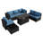 Caradog Wicker 6 - Person Patio Conversation Sets with Cushions, Coffee Table and 44" Fire Pit Table-927787557
