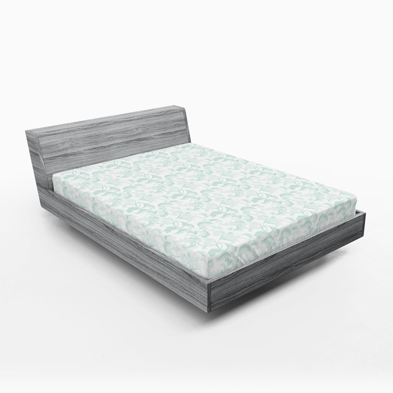Drap-housse Ambesonne, Drap-housse grand, Vert menthe pâle / floral