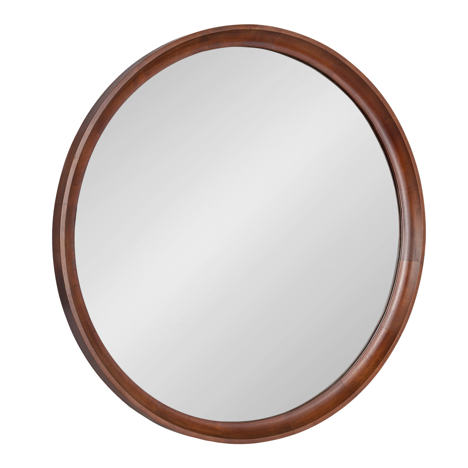 Zoie Wood Mirror, 30" x 30", Dark Brown Wood