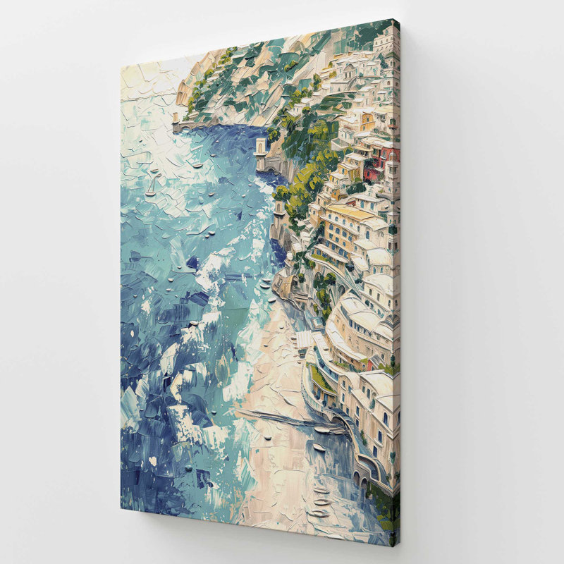 Positano Sunset Serenade, grande impression sur toile, H 54 po x l 36 po