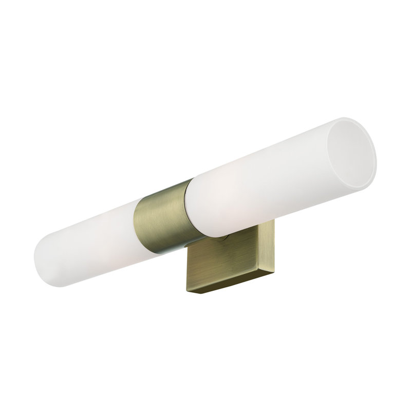 Barre d'éclairage de salle de bain à 2 lumières à intensité variable Cailum, Laiton antique