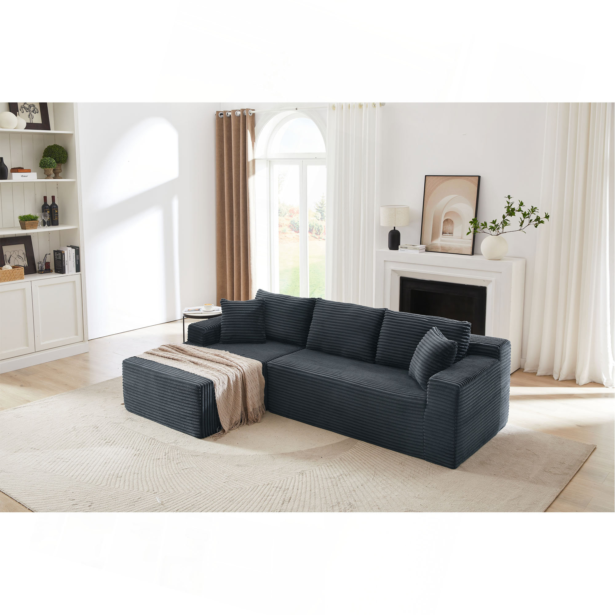 Latitude Run® L-Shaped Cloud Sectional Sofa With Deep Seat,No Assembly ...