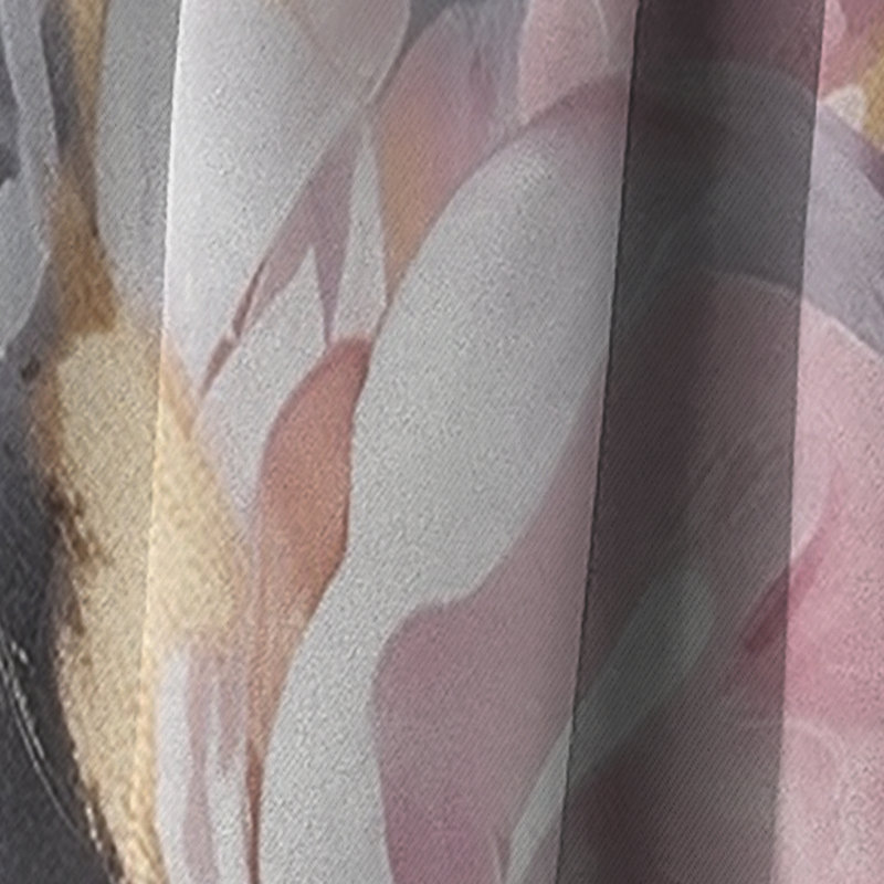 Harmonieux rose gris pivoine II - rideau pivoines - rideau occultant floral - 1 panneau, L 52 po x L 120 po