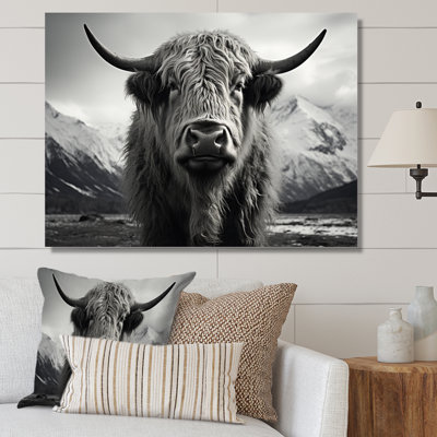 Décoration murale noire et blanche Portrait de yaks IV - Yaks