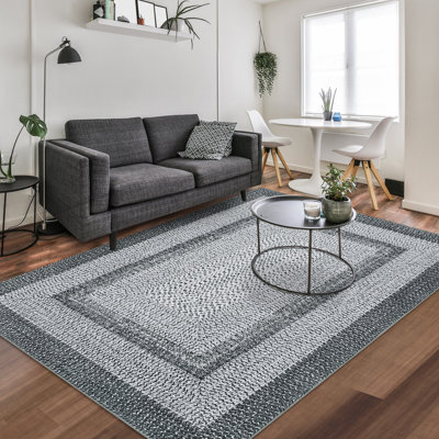 Tapis géométrique gris à motif géométrique 4 po x 6 po