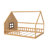 Full Size Wood House Bed With Window And Fence, Bed Frame-1462032055