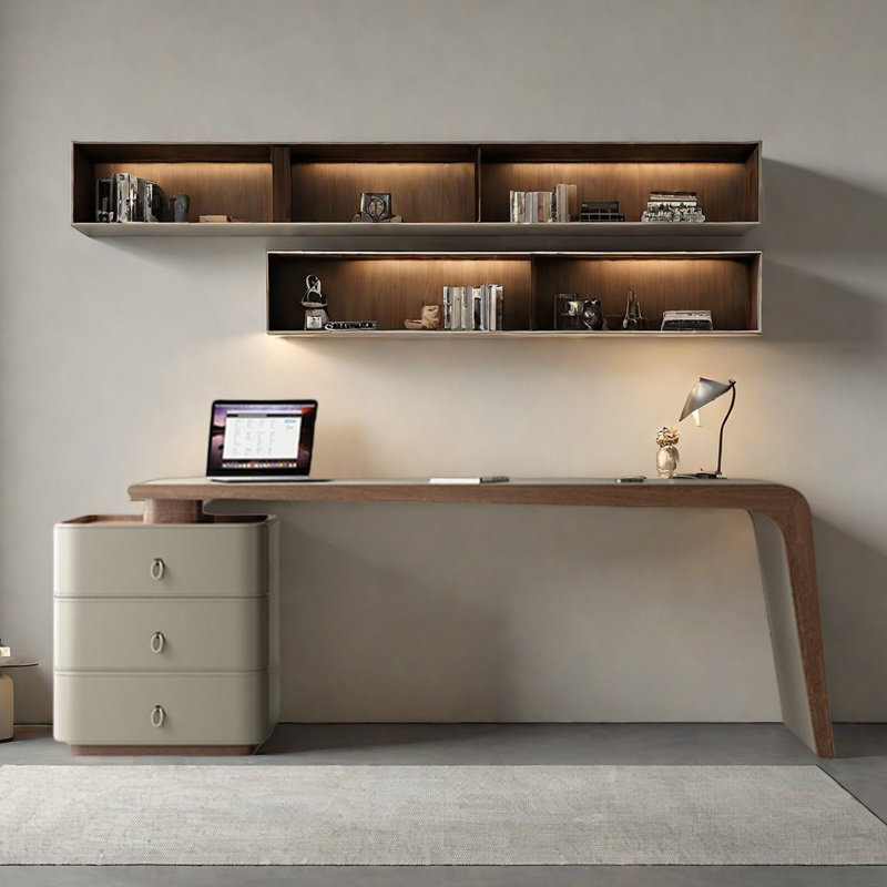 Table de bureau Saddle Leather, H 29,53 po x l 70,87 po x P 27,56 po, Gauche