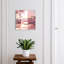 Key cabinet for home, Opens to the left, 30x30x5, White, Red bridge with pink cherries and sun, 