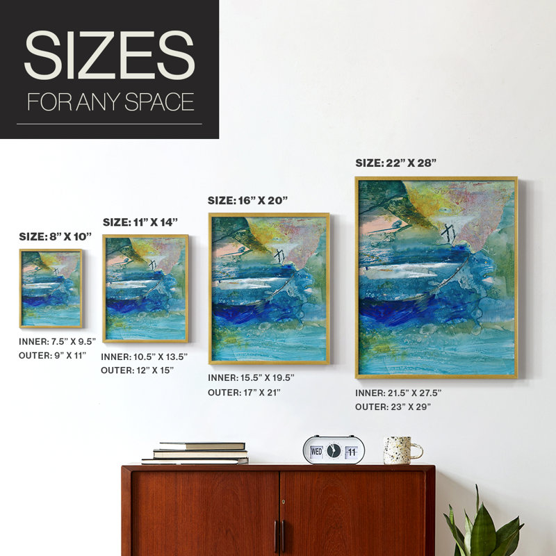 «Spring Winds VII», reproduction encadrée - bois massif, H 28 po x l 22 po, Or