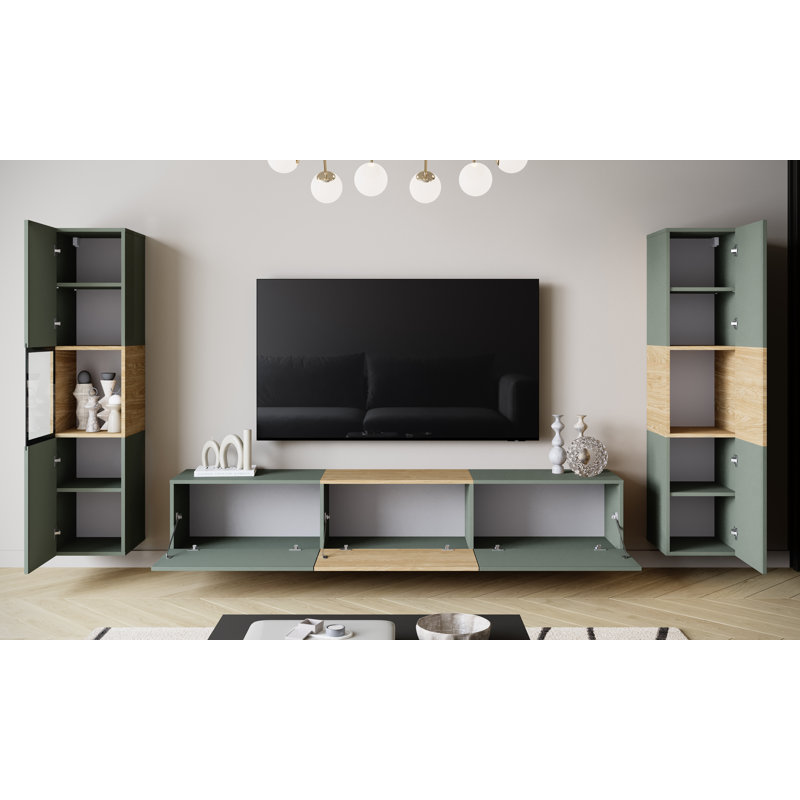 Cathan Unfinished Entertainment Centre for TVs up to 78" with Fireplace Included