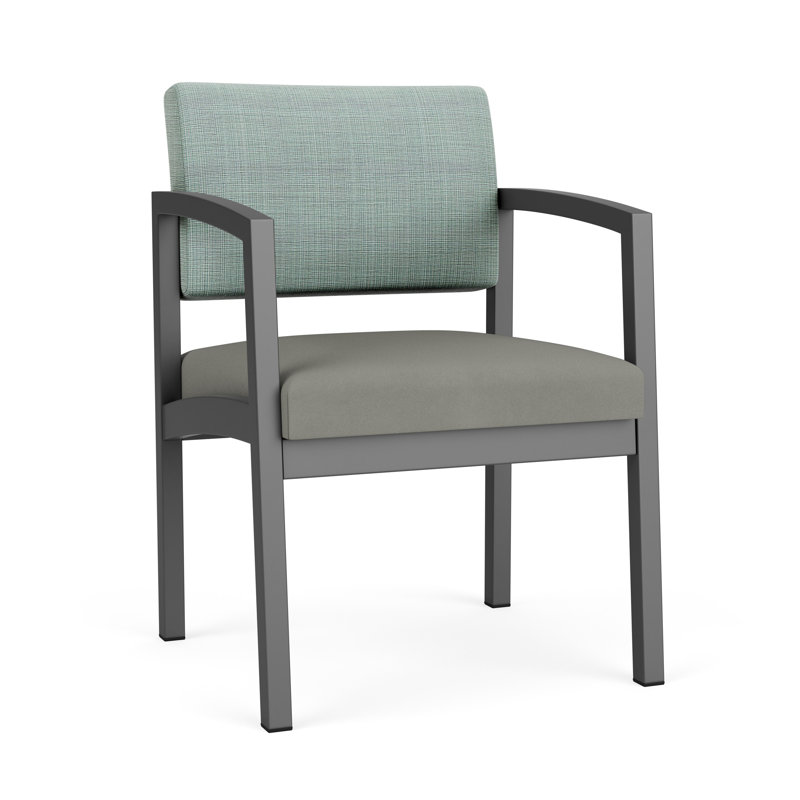 Chaise en acier Lenox, Gris anthracite, Chambray Seafoam/Patriot Plus Dove