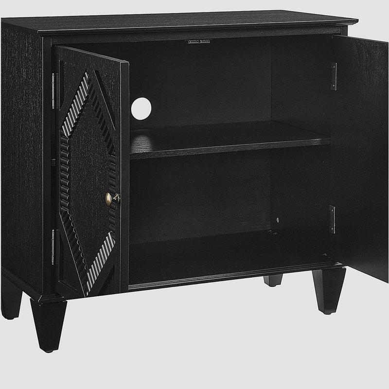Buffet rétro en bois avec rangement, armoires décoratives, Noir