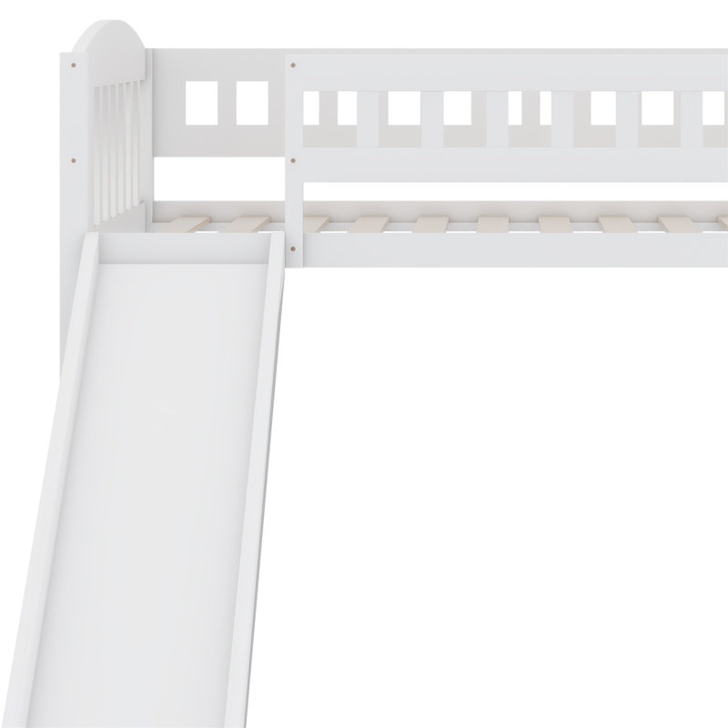 Loft Bed With Slide And Ladder, White
