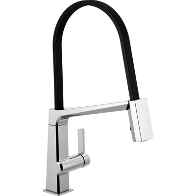 Pivotal Single Handle Exposed Hose Kitchen Faucet