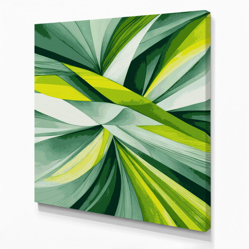 «Geometric Abstraction 79», art mural sur toile verte, H 16 po x l 16 po