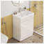 Ensemble de meuble-lavabo 24 po avec lavabo en céramique et armoire de rangement à deux portes, panneau de fibres à densité moyenne blanc brillant