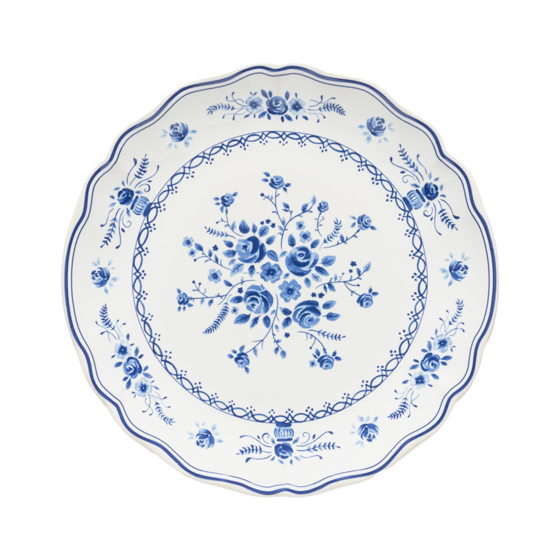 Vila Salad Plates, White/Blue