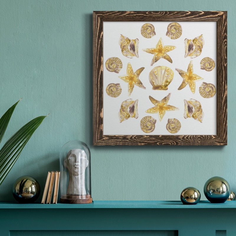 Seaside Kaleidoscope I-Premium, toile encadrée - prête à être accrochée, Brun, H 35,5 po x l 35,5 po x P 1,5 po
